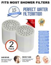 2Pack 15-Stage Shower Filter Replacement Cartridge with Vitamin C for Hard Water - £12.78 GBP