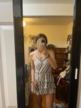 Ocean Drive White and Blue Cover Up Dress - $252.09 MXN