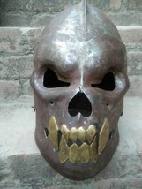Old Skull Unique Medieval Helmet Brass Teeth Medieval Skull Helmet Metal - £359.20 GBP