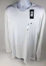 Tommy Hilfiger Men’s White T-Shirt Long Sleeve Crew Neck Flag Logo Size XL - £20.44 GBP