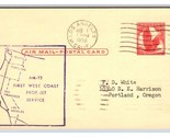 1959 First West Coast Prop Jet Air Mail AM-13 Postcard V15 - £2.80 GBP