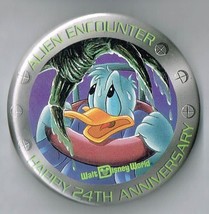 alien encounter Happy 24th Anniversary Walt Disney World Pin back Button... - $24.16
