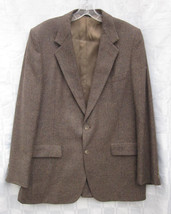 LANVIN Paris New York Mens Tweed Brown Gray Sports Coat Blazer Jacket 42 R - $42.75