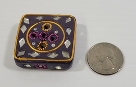 MM) India Insence Holder Mini Purple Block 1.5&quot; x 1.5&quot; - £4.65 GBP
