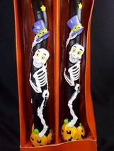 Vintage pair of  American Greetings Halloween Skeleton Tapers some paint loss - £7.00 GBP