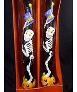 Vintage pair of  American Greetings Halloween Skeleton Tapers some paint... - $12.19 CAD