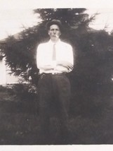 RPPC Handsome Gentleman in Tie &amp; Hat w/ Cigarette Postcard AZO UNP c1904-1918 - £6.38 GBP