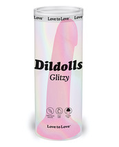 Love To Love Curved Suction Cup Dildolls Glitzy - Glitter Pink - £35.34 GBP