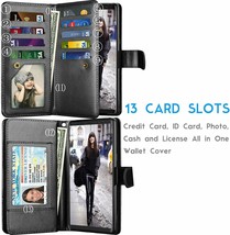 Samsung Galaxy Note 8 Wallet Case Leather Folio Magnetic Detachable Cover Black - $42.27