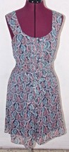 LC Lauren Conrad Womens Dress Size 4 Oriental Fan Print Lined Belt Butto... - £19.74 GBP