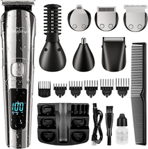 Brightup Beard Trimmer for Men - 18 Piece Mens Grooming Kit with Hair Clippers, - £37.60 GBP