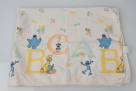 Vintage Sesame Street Cotton Flannel Baby Receiving Blanket ABC Letter Alphabet - £31.15 GBP