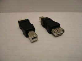 2 x Pack Lot USB Type A Female B Male Printer Port Cable Converter Adapt... - $11.64