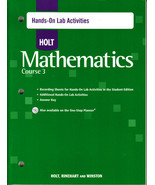 HOLT MATHEMATICS COURSE 3:  HANDS-ON LAB ACTIVITIES - NEW! - $10.48