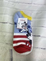 Disney Mickey Mouse Patriotic No-Show Socks 2 Pairs Shoe Size 4-10 Sock ... - £4.35 GBP