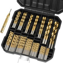 Ticonn 99Pcs Titanium Coated Drill Bit Set, 135 Degree Tip Hss Bits Kit ... - $39.93