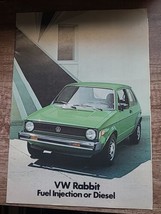 VW Rabbit 1979 Car Brochure Fuel Injection or Diesel - £5.69 GBP