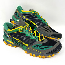 La Sportiva Men’s Bushido Trail Running Shoe Sz 13 Black Green Grey Yell... - £39.72 GBP