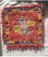 Vintage Chair Mat West Balkan Folklore Square Poly Wool Missing Corner T... - $753.89 MXN