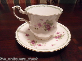 Queens England cup and saucer Special Flowers: Violets [58] - $54.45