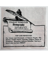 1961 Charles Hamilton Autograph Shop Advertisement NYC New York Vintage ... - €4,29 EUR