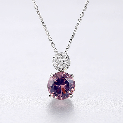 Primary image for 925 Silver Pendant Necklace Women's Morganite Simple High-Grade Neck Factory