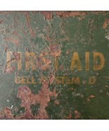 First Aid Kit Bell System D Complete (-booklet) 1940s Rusted Metal Box E30 - £44.95 GBP