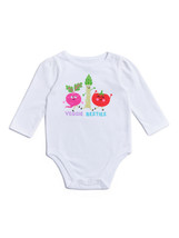 Garanimals Baby Girl Long Sleeve Bodysuit Veggy Print White Size 18M - $19.99