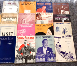 Sheet Music Lot of 16 Irvin Berlin Glenn Miller Liszt   1930s + Vtg Crafting - £8.19 GBP