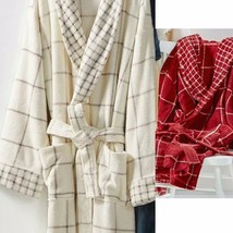 martha stewart Collection Plush Check Women&#39;s Cozy Soft Bath Robe One Size - £27.56 GBP