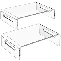 2 Pack Monitor Stand Riser, Acrylic Monitor Stand For Computer, Laptop, Printer, - £52.32 GBP