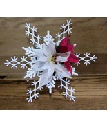 White flower snowflake with Cedar cherry&#39;s for the xmas tree - $2.00