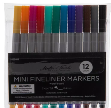 Mini Fineliner Markers - 12 Piece Set Master&#39;s Touch New - $249.17 MXN