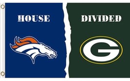 Denver Broncos and Green Bay Packers Divided Flag 3x5ft - £12.78 GBP