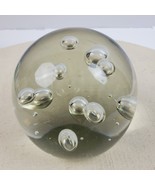 Vintage Murano Style Glass Paperweight Clear w/ Big &amp; Small Bubbles 3&quot; - $44.88