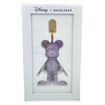 NEW Baublebar X Disney Mickey Mouse Bag Charm Keychain Purple Crystal Rinestone - £51.86 GBP