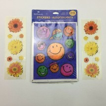 Vintage Sandylion and Hallmark Stickers Silly Smile Faces and Flowers - £19.95 GBP