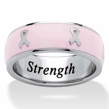 PalmBeach Jewelry Pink Breast Cancer Awareness Eternity Band Stainless Steel - £25.43 GBP