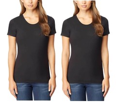 32 Degrees Cool Women&#39;s Short Sleeve Scoop Neck T-Shirt, BLACK - BLACK, S - £7.78 GBP