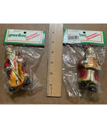 Greentree Clover Holiday Ornament Santa Claus Playing Bass Violin Accordion - £20.75 GBP