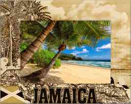 Jamaica Laser Engraved Wood Picture Frame Landscape (4 x 6)  - £23.97 GBP