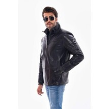 Vinci The Nero Black Leather Men Jacket image 4