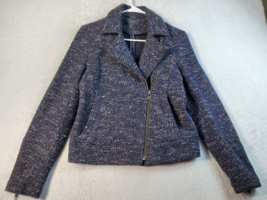 J.CREW Jacket Womens Size 4 Black Acrylic Sleeveless Pockets Collar Side Zip EUC - £18.72 GBP