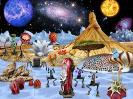 &quot;NEW&quot; Alien Inhabited planets Jigsaw Puzzle boardgame 500 pieces free sh... - £31.89 GBP