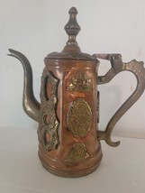 Heavy Copper &amp; Old World Brass Artisan Crafted Coffee/Tea Pot - £127.89 GBP