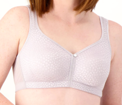 Breezies Wirefree Diamond Shimmer Unlined Support Bra- PEARL GREY, 38B - £18.42 GBP