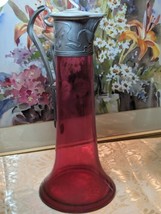 Art Nouveau WMF Cranberry Wine Carafe Silverplate - £352.32 GBP
