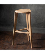 Oak wood bar stool -Flat seat -  Three-legged stool - Counter stool - Ba... - £385.31 GBP