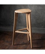 Oak wood bar stool -Flat seat -  Three-legged stool - Counter stool - Ba... - $665.59 CAD