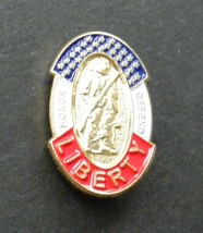 Statue of Liberty Honor Defend Oval Lapel Pin Badge 7/8 x 1/2 inch - £4.35 GBP